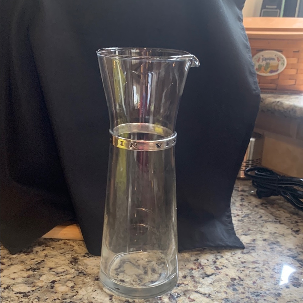 Glass Carafe with Metallic Band